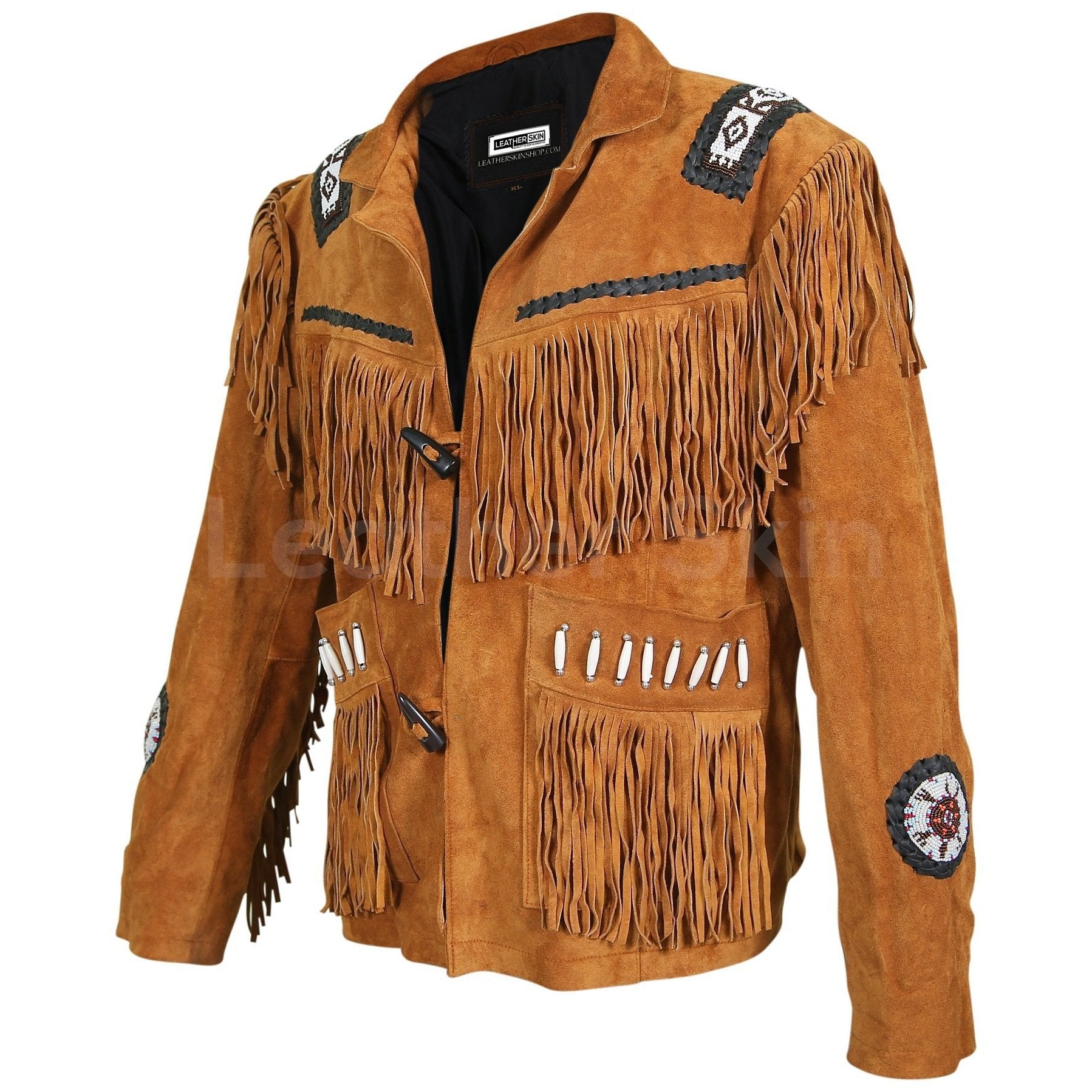 Men Brown Cowboy Suede Leather Jacket | Full Grain Apparel