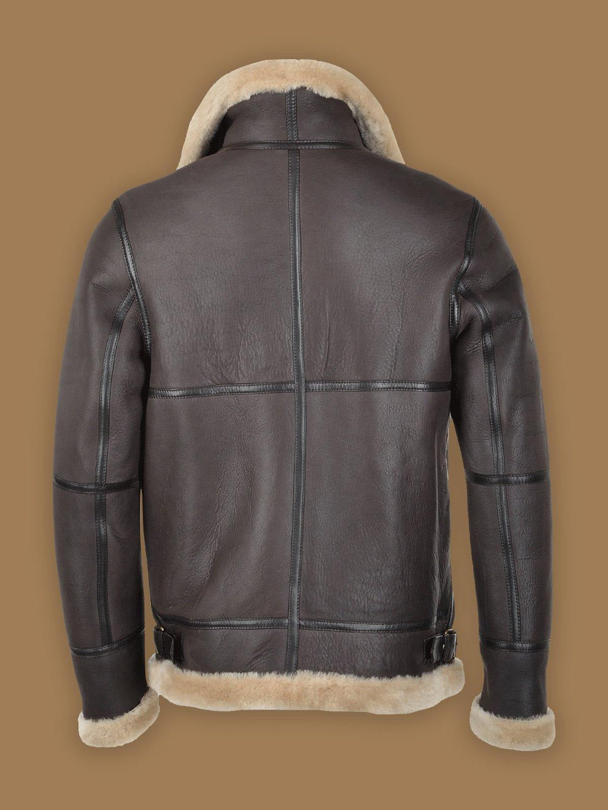 Men’s Dark Brown RAF Shearling Bomber Leather Jacket | Rugged Aviator Heritage | Full Grain Apparel