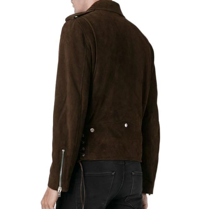 Men’s Brown Suede Fringe Motorcycle Western Jacket | Full Grain Apparel