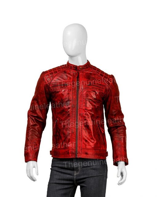 Men’s Shoulder Design Leather Jacket | Biker Style Outerwear | Full Grain Apparel