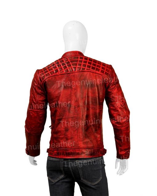 Men’s Shoulder Design Leather Jacket | Biker Style Outerwear | Full Grain Apparel