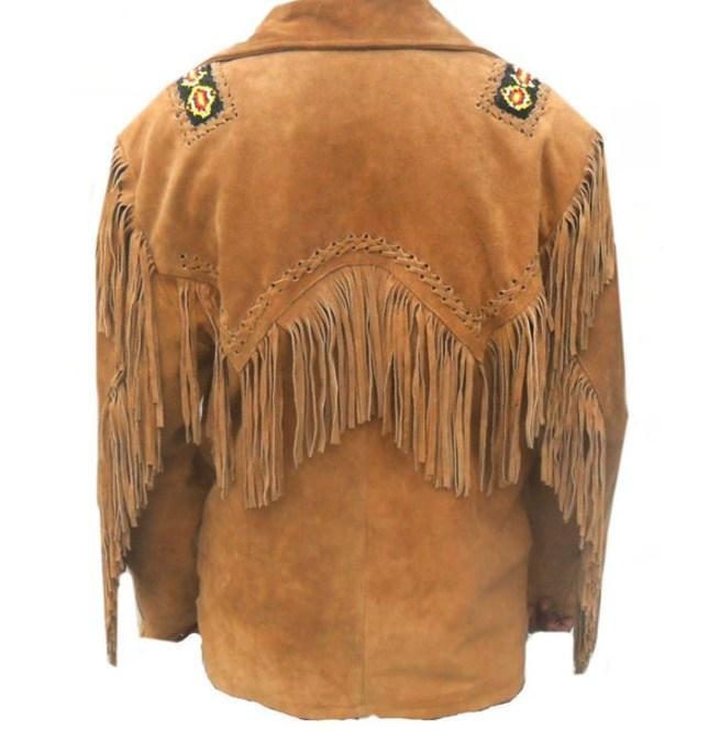 Men's Tan Western Suede Fringe Jacket | Full Grain Apparel