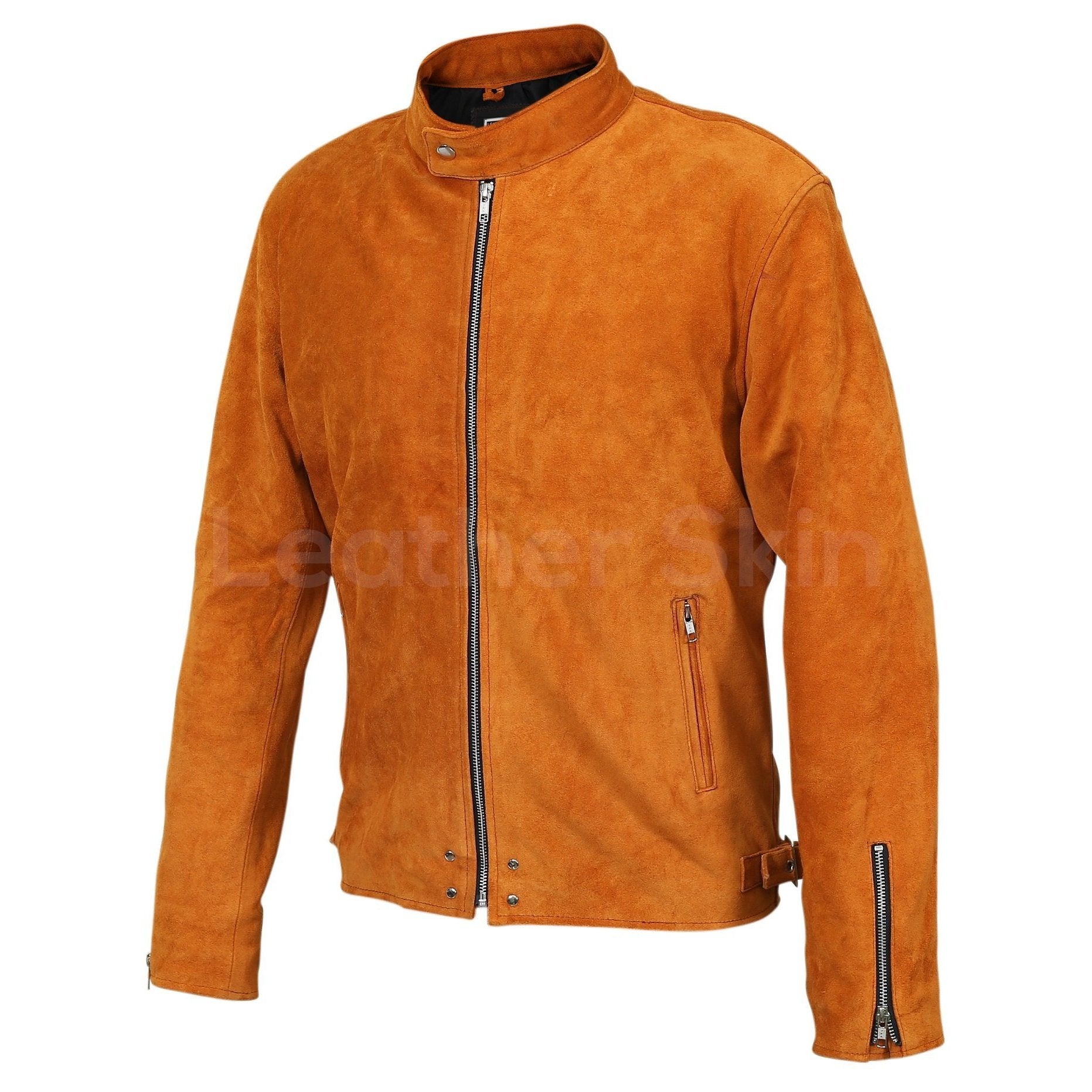 Men’s Suede Leather Jacket High Neck | Full Grain Apparel