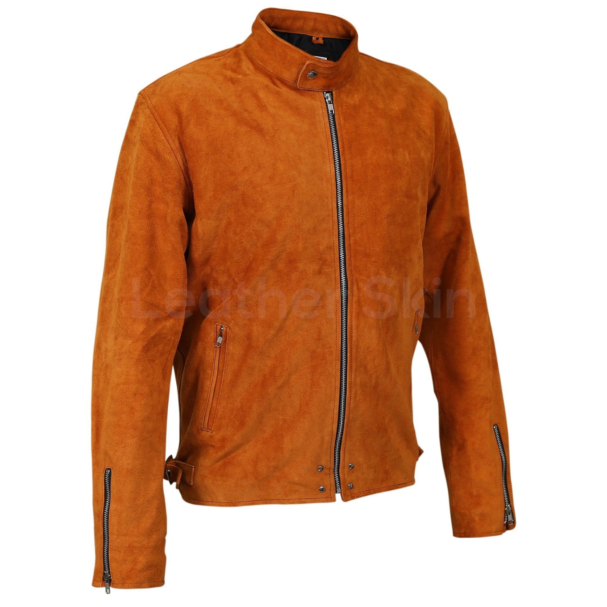 Men’s Suede Leather Jacket High Neck | Full Grain Apparel