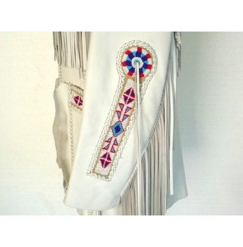 Men's White Western Leather Cowboy Jacket | Full Grain Apparel