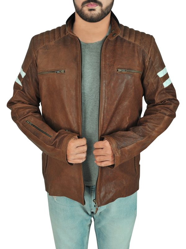 Men’s Classic Brown Leather Biker Jacket | Vintage Cafe Racer | Full Grain Apparel