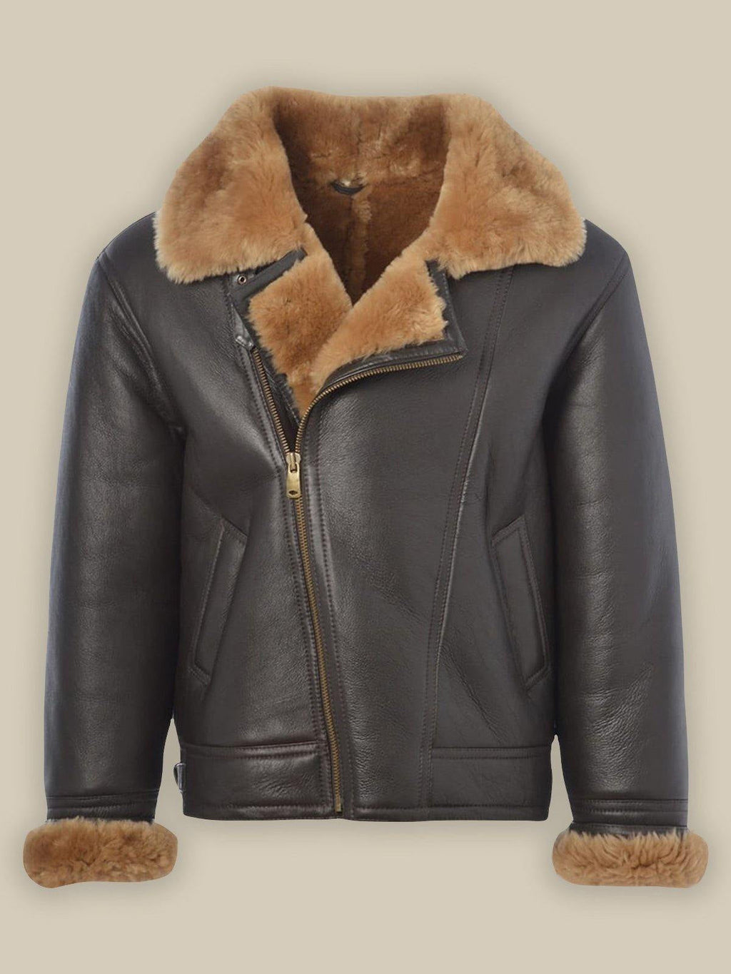 Men’s B3 Shearling Bomber Leather Jacket | Rugged Winter Aviator | Full Grain Apparel