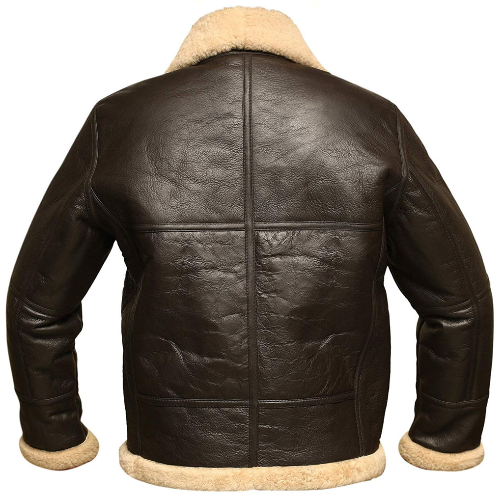 Men’s Brown B3 RAF Aviator Bomber Jacket | Authentic Shearling & Real Sheepskin Leather | Full Grain Apparel