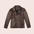 Men’s "Iron-Thrust" Brown Motorcycle Racer Jacket | Premium Top-Grain Sheepskin Moto | Full Grain Apparel