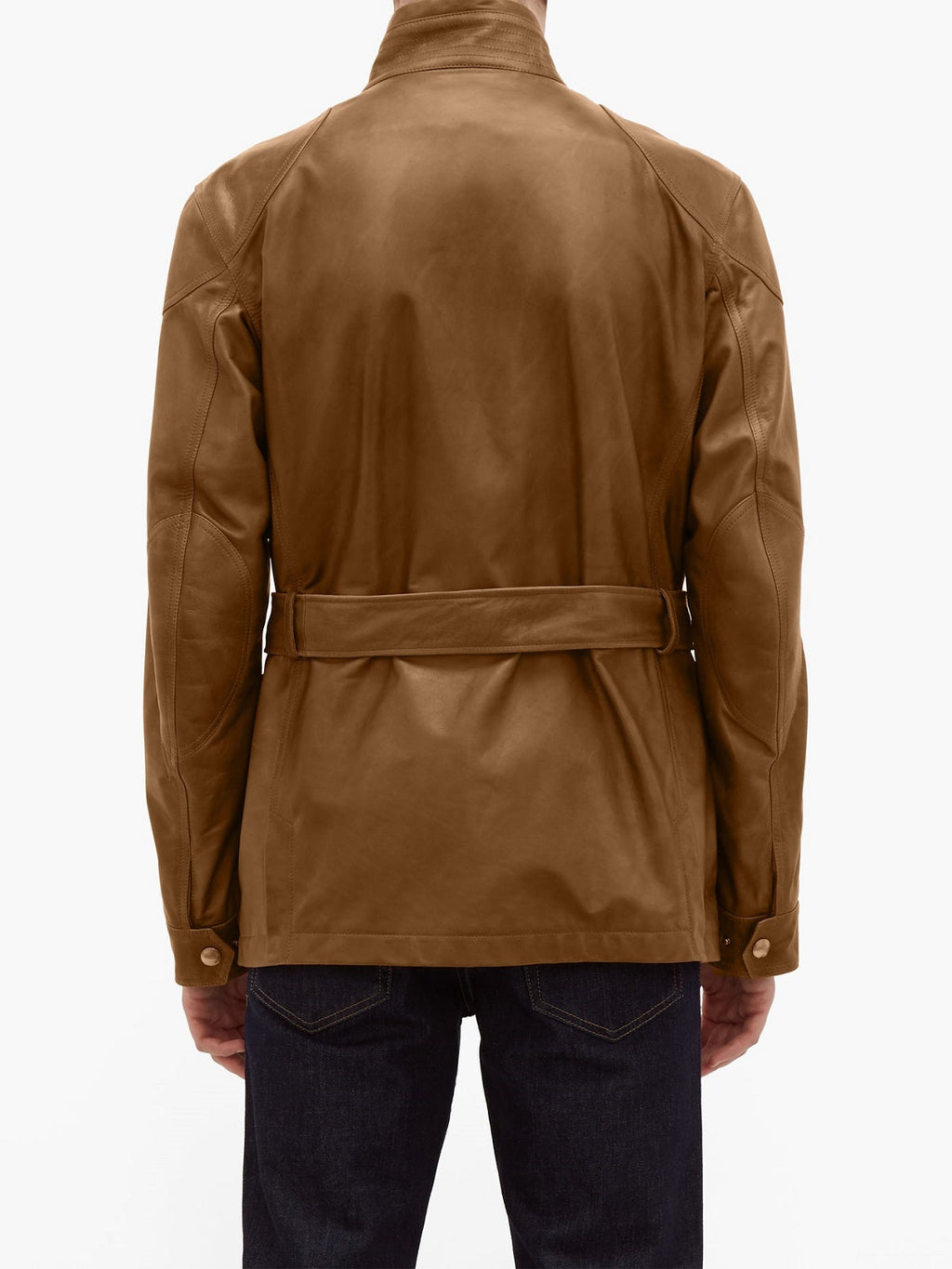 Men’s Iron-Forge Brown Utility Leather Jacket | Industrial Multi-Pocket Gear | Full Grain Apparel