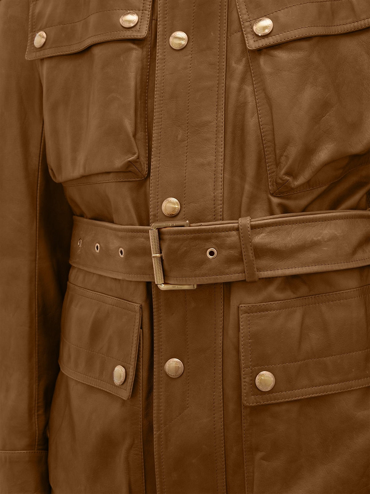 Men’s Iron-Forge Brown Utility Leather Jacket | Industrial Multi-Pocket Gear | Full Grain Apparel