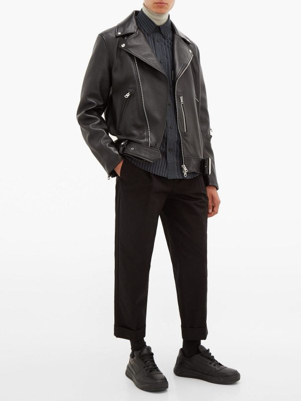 Men’s Carbon-Steel Classic Biker Jacket | Heritage Moto Identity | Full Grain Apparel