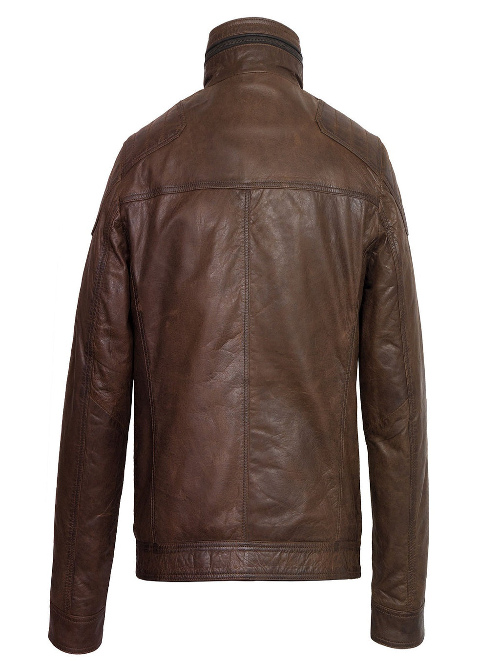 Chaqueta de cuero marrón oscuro para hombre | Estilo clásico y tradicional | Prenda de cuero de plena flor