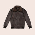 Men’s "Top-Tier Maverick" G-1 Flight Jacket | Iconic Brown Lambskin Bomber with Shearling Collar | Full Grain Apparel
