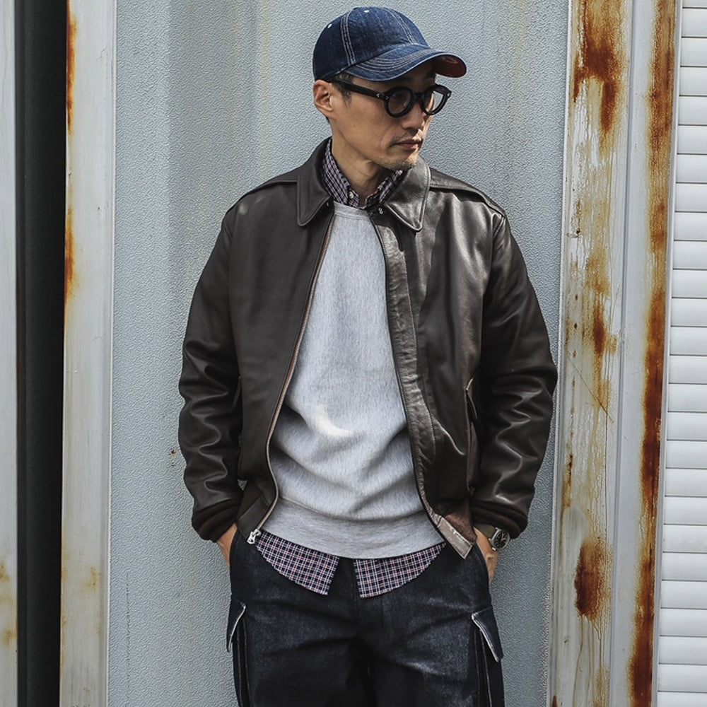 Men’s "Iron Wing" A2 Flying Bomber | Genuine Brown Horsehide Leather | Military Grade Flight Jacket | Full Grain Apparel