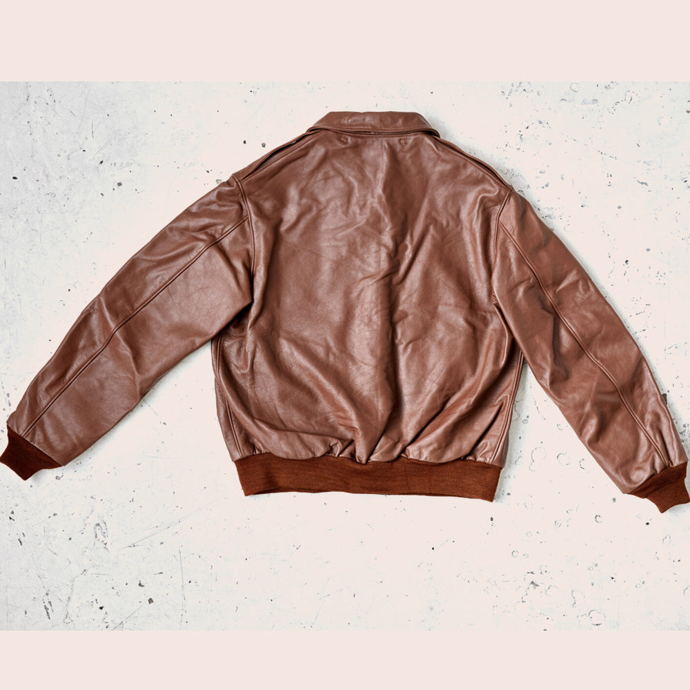 Men’s "Heritage Aviator" A2 Bomber Jacket | Genuine Cognac Lambskin | Classic Flight Silhouette | Full Grain Apparel