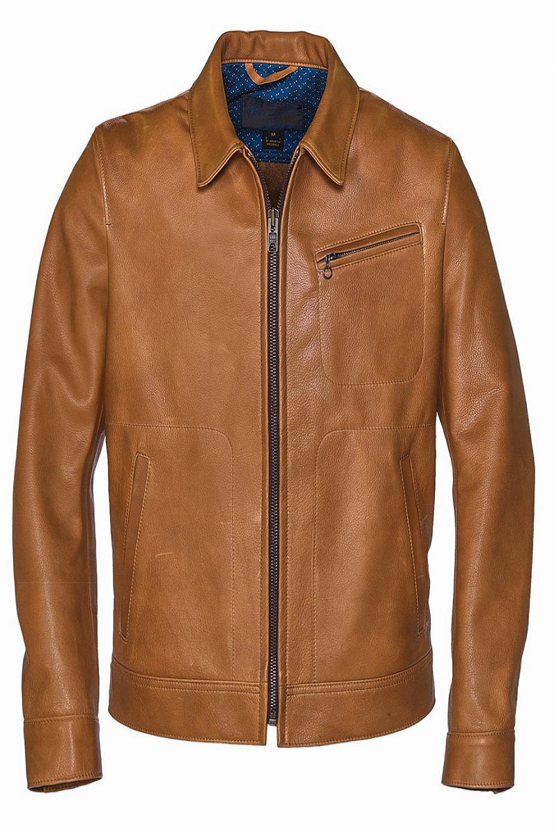 Men’s Light Brown Leather Jacket | Casual Everyday Style | Full Grain Apparel