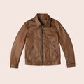 Men’s "Heritage Executive" Point Collar Jacket | Classic Brown Top-Grain Sheepskin | Full Grain Apparel
