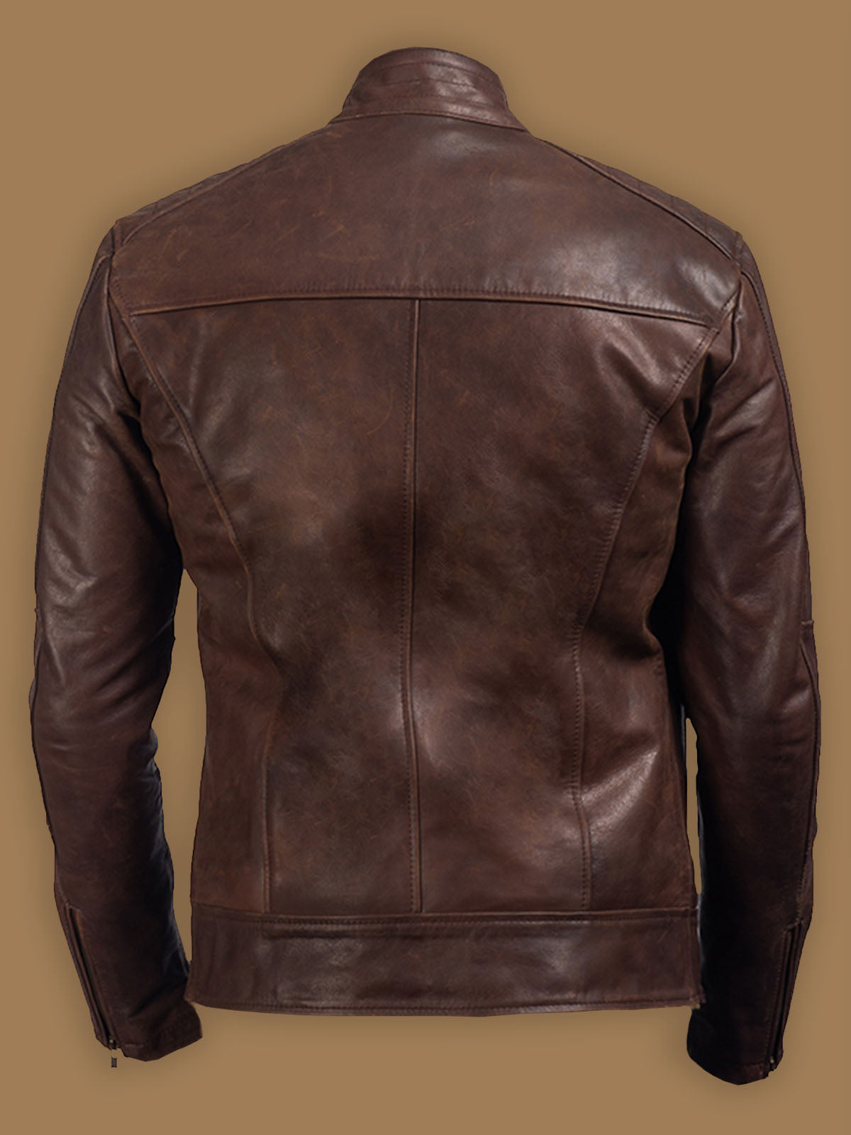 Men’s Polish Brown Leather Jacket | Classic Polished Finish | Full Grain Apparel