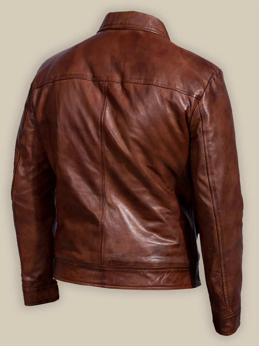 Men’s Reddish Brown Leather Jacket | Slim Fit Urban Style | Full Grain Apparel