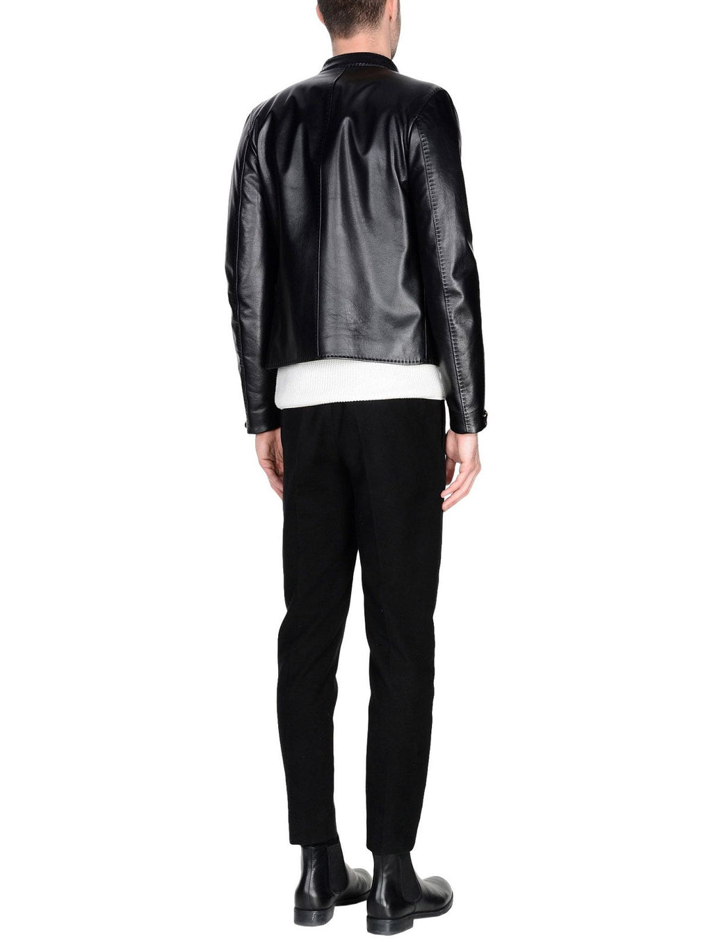 Men’s Liquid-Onyx Shiny Black Leather Jacket | High-Gloss Urban Armor | Full Grain Apparel