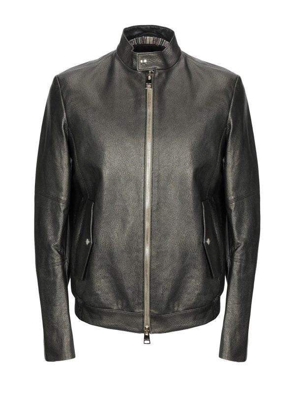 Men’s Liquid-Chrome Jet Black Leather Jacket | Elite High-Gloss Identity | Full Grain Apparel
