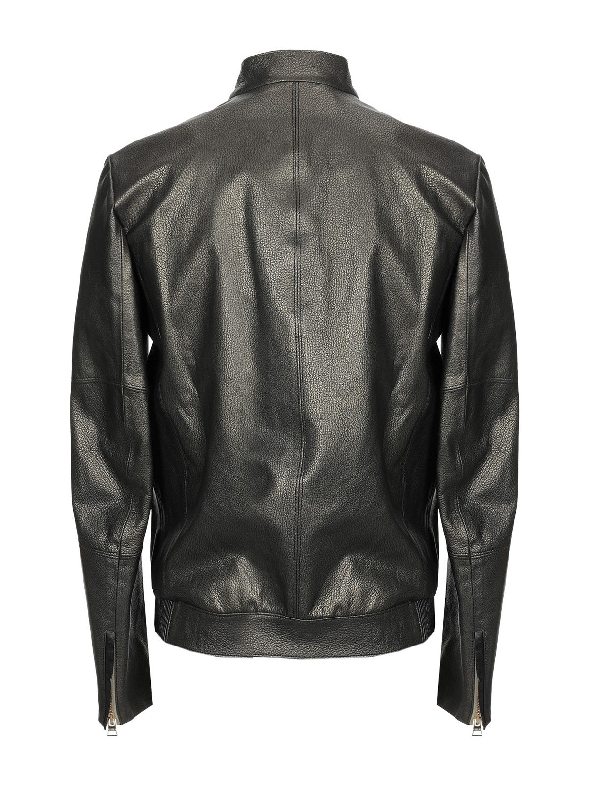 Men’s Liquid-Chrome Jet Black Leather Jacket | Elite High-Gloss Identity | Full Grain Apparel