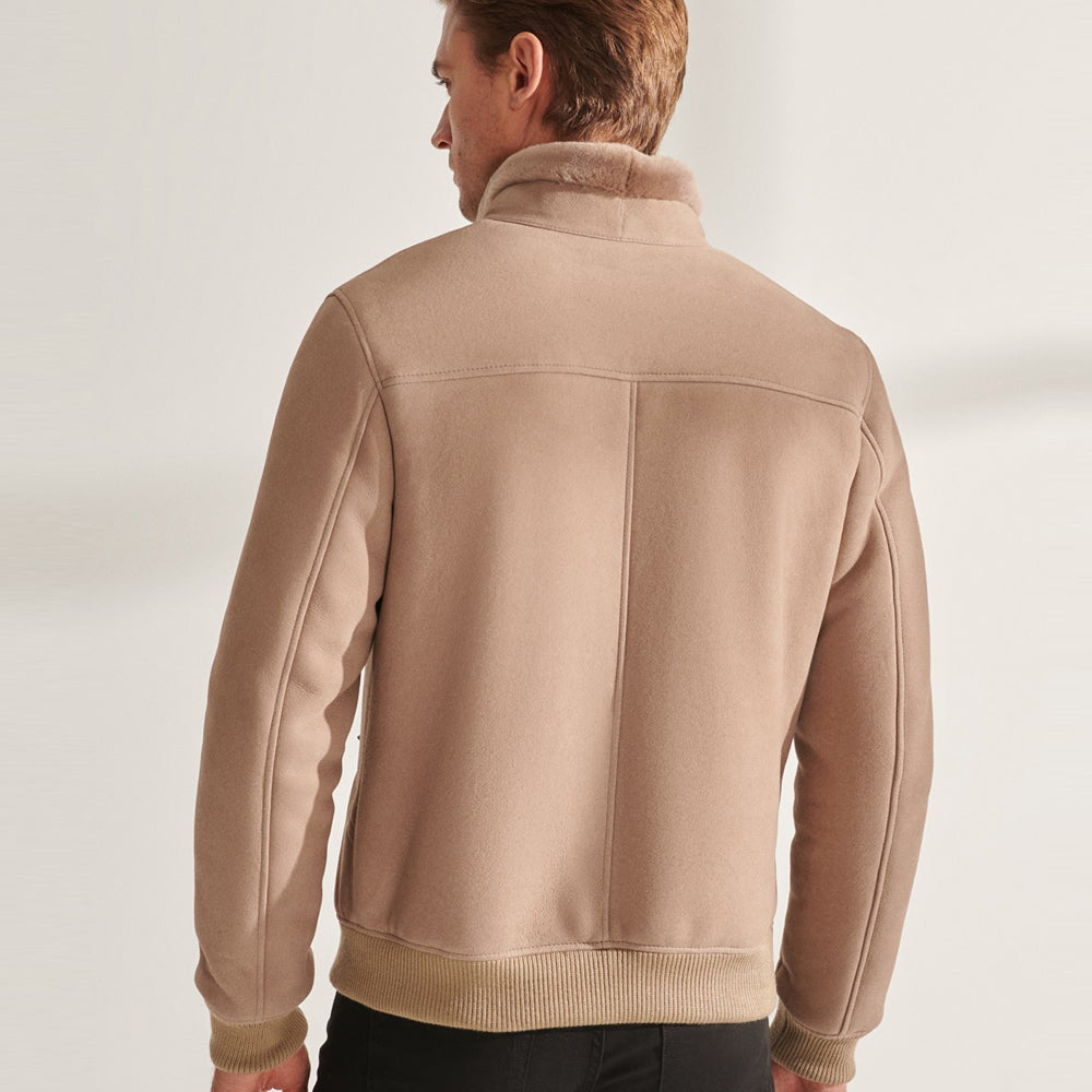 Men’s B3 Sheepskin Shearling Aviator Leather Bomber Jacket | Full Grain Apparel