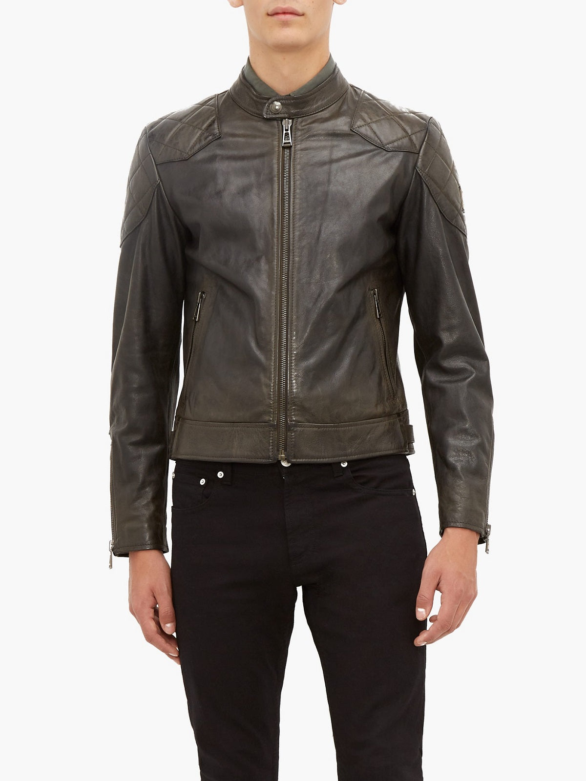Chaqueta de cuero marrón elegante Terra-Titan para hombre | Identidad de élite tradicional | Prenda de grano completo
