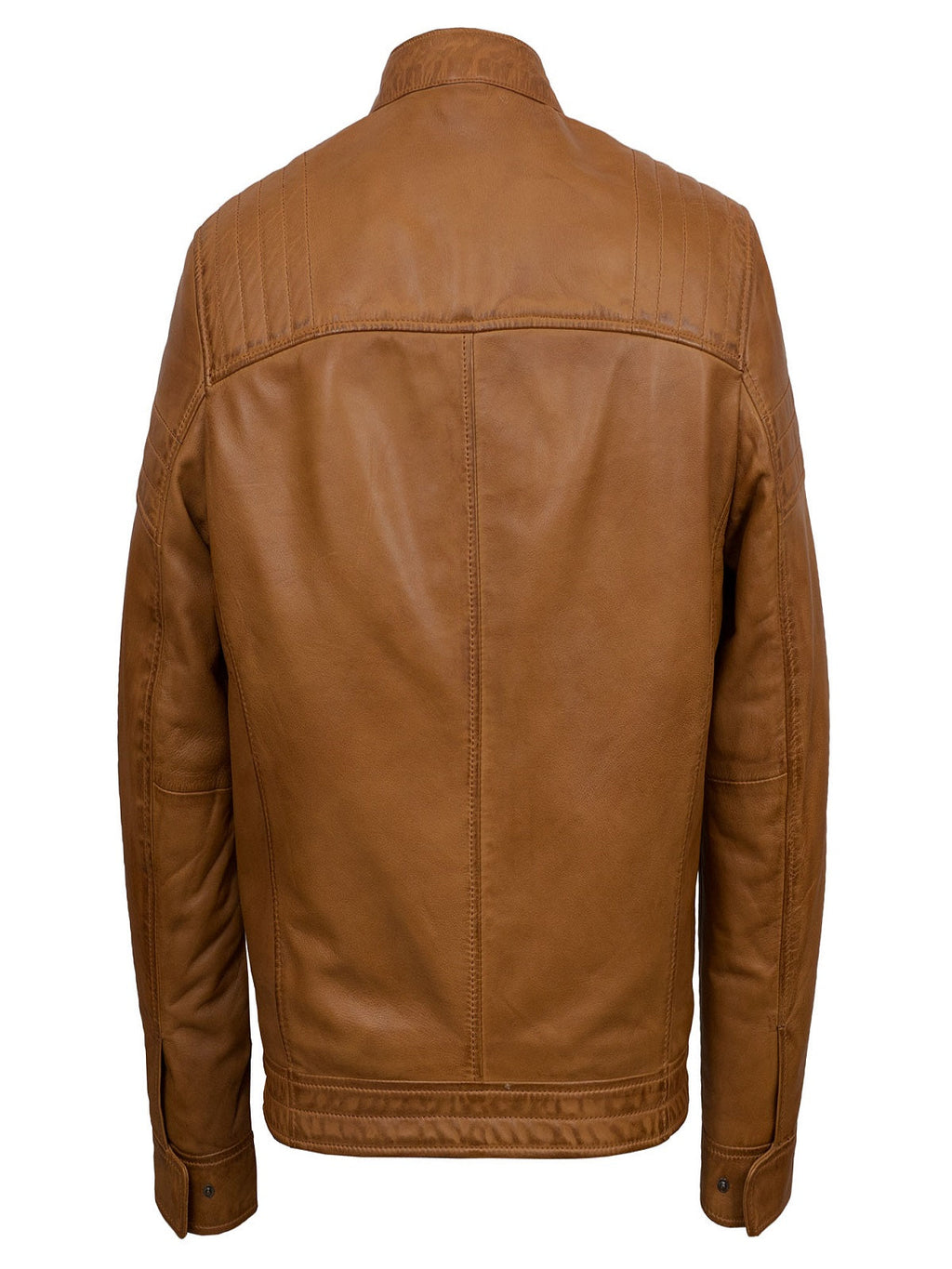 Men’s Tan Brown Biker Jacket | Genuine Cafe Racer Style | Full Grain Apparel