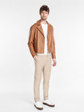 Men’s Desert-Strike Tan Biker Leather Jacket | Heritage Moto Identity | Full Grain Apparel