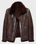 Men’s "Rust-Belt" B3 Aviator | Vintage Brown Distressed Leather | Authentic Cream Shearling-Lined Flight Jacket | Full Grain Apparel