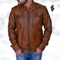 The "Dust Devil" | Men’s Classic Distressed Brown Leather Jacket | Full Grain Apparel