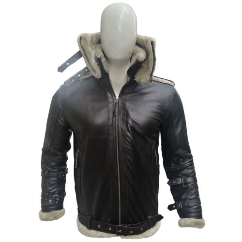 Men’s Aviator B3 Brown Faux Shearling Leather Bomber Jacket | Full Grain Apparel