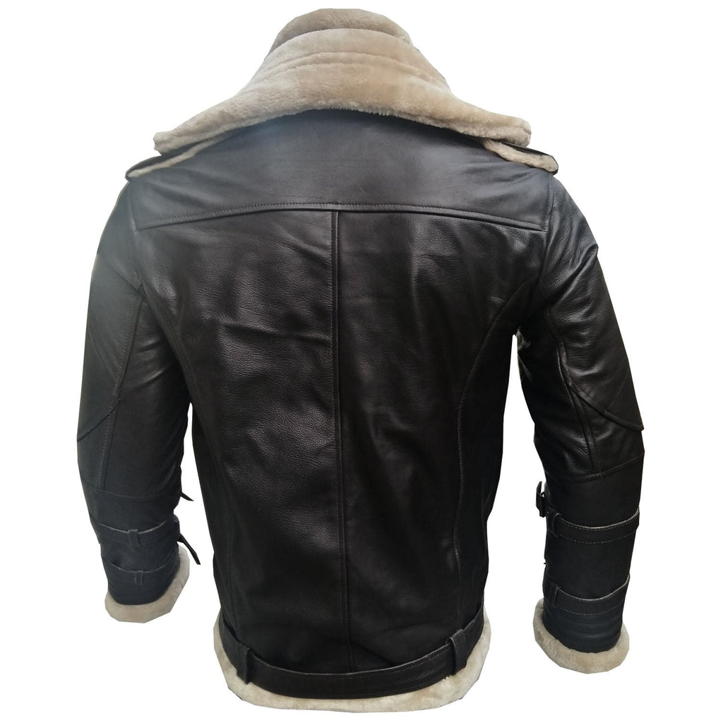 Men’s Aviator B3 Brown Faux Shearling Leather Bomber Jacket | Full Grain Apparel