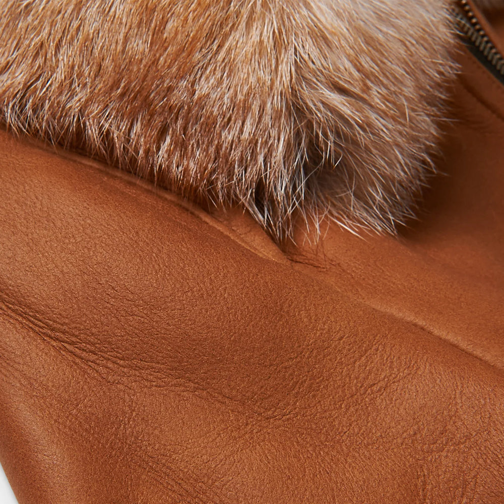 Men’s "Alpha-Pilot" B3 Aviator | Classic Brown Sheepskin Bomber | 100% Genuine Shearling Flight Jacket | Full Grain Apparel