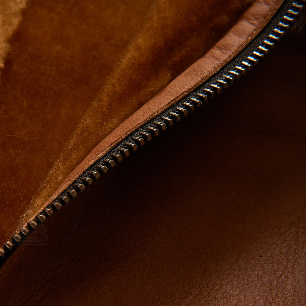 Men’s "Alpha-Pilot" B3 Aviator | Classic Brown Sheepskin Bomber | 100% Genuine Shearling Flight Jacket | Full Grain Apparel
