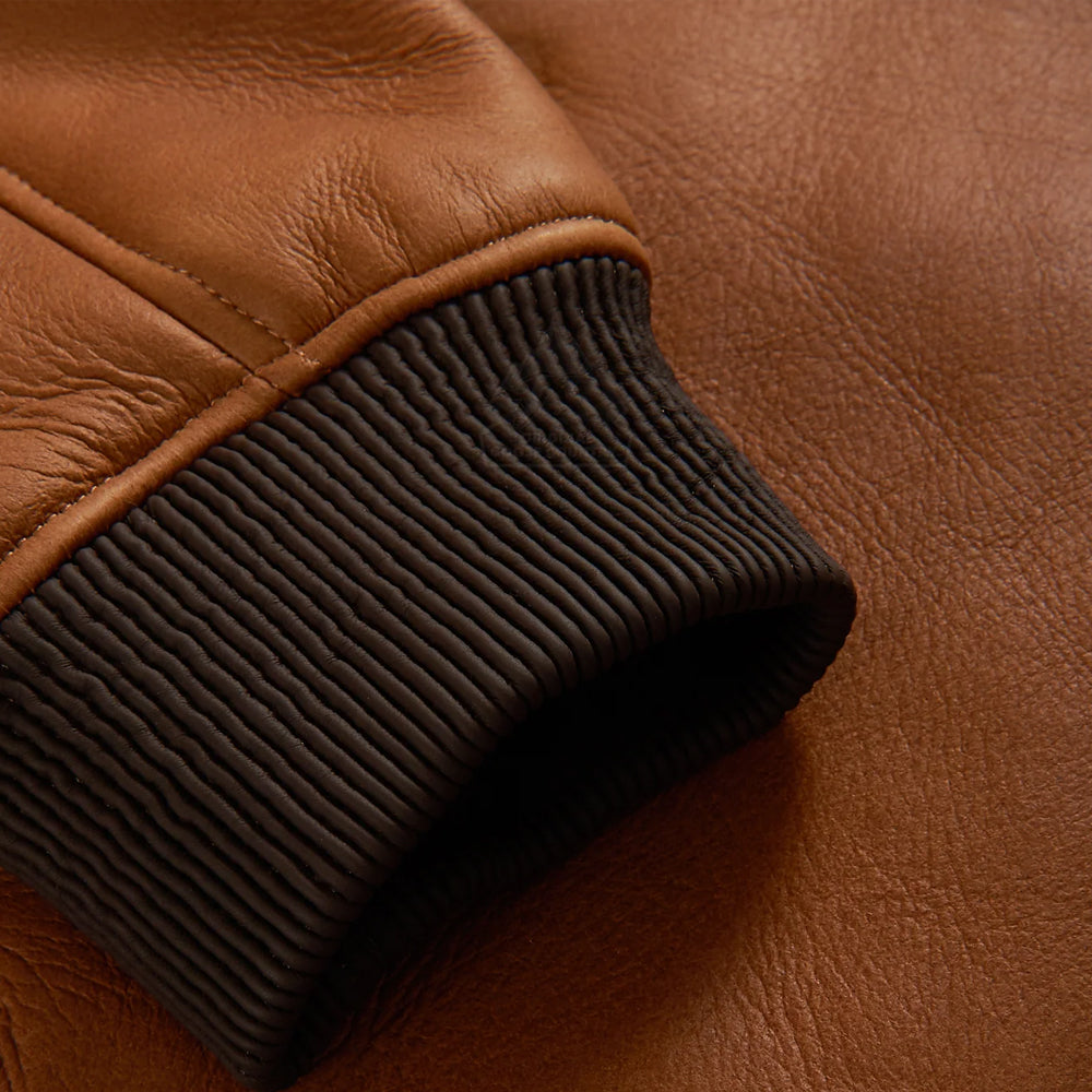 Men’s "Alpha-Pilot" B3 Aviator | Classic Brown Sheepskin Bomber | 100% Genuine Shearling Flight Jacket | Full Grain Apparel