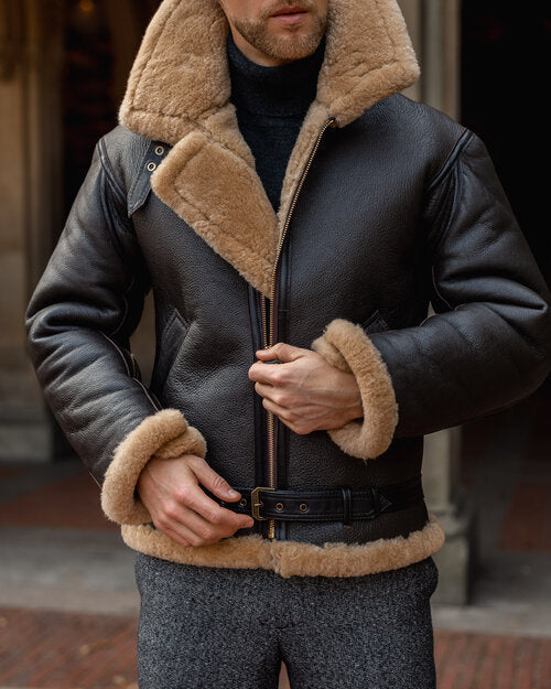 Men’s B3 RAF Aviator | Sheepskin Shearling Leather Jacket | Full Grain Apparel
