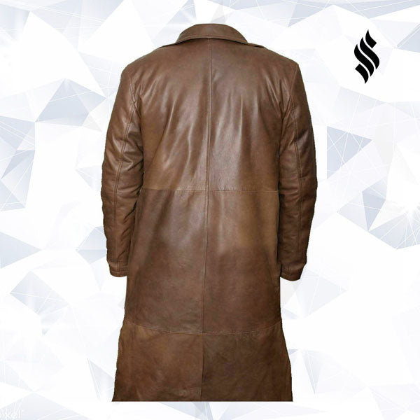 Men’s Brown Leather Trench Coat | Real Lambskin Leather | Full Grain Apparel
