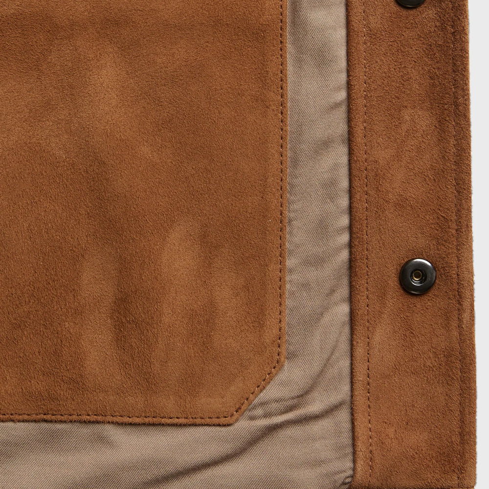Chaqueta Western para Hombre "Outlaw Frontier" | Gamuza Marrón Tabaco Premium | Chaqueta Vaquera de Cuero Genuino con Flecos y Borlas | Prenda de Piel de Grano Completo