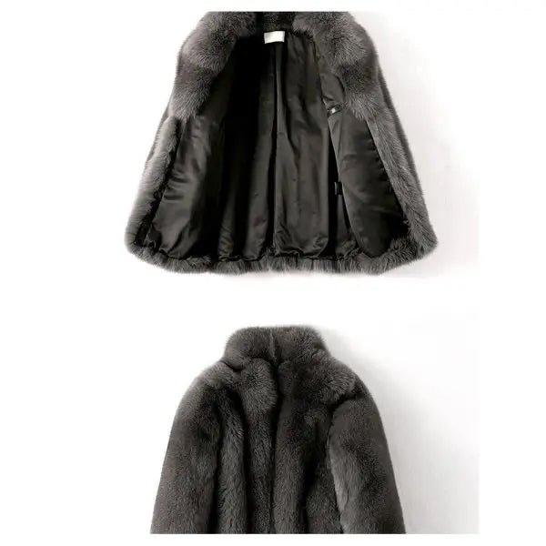 Chaqueta corta de lujo negra para hombre con capucha de piel de zorro para invierno | Prendas de piel de plena flor