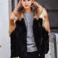 Men’s Luxury Gold Winter Fox Fur and Mink Hooded Jacket | Full Grain Apparel