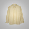 Men’s "Ivory Horizon" Leather Shirt | Premium Off-White Sheepskin | Full-Sleeve Normal Fit Luxury Over-Shirt | Full Grain Apparel