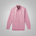 Men’s "Electric Rose" Skinny Shirt | Ultra-Premium Pink Nappa Leather | High-Definition Slim Fit | Full Grain Apparel