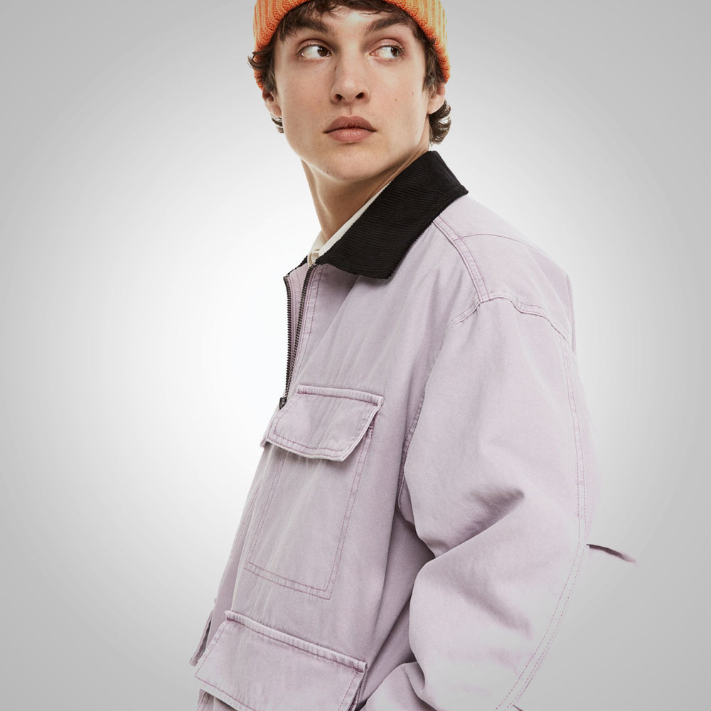 Men’s "Royal-Wale" Trucker | Deep Purple Premium Corduroy | Modern Heritage Utility Jacket | Full Grain Apparel