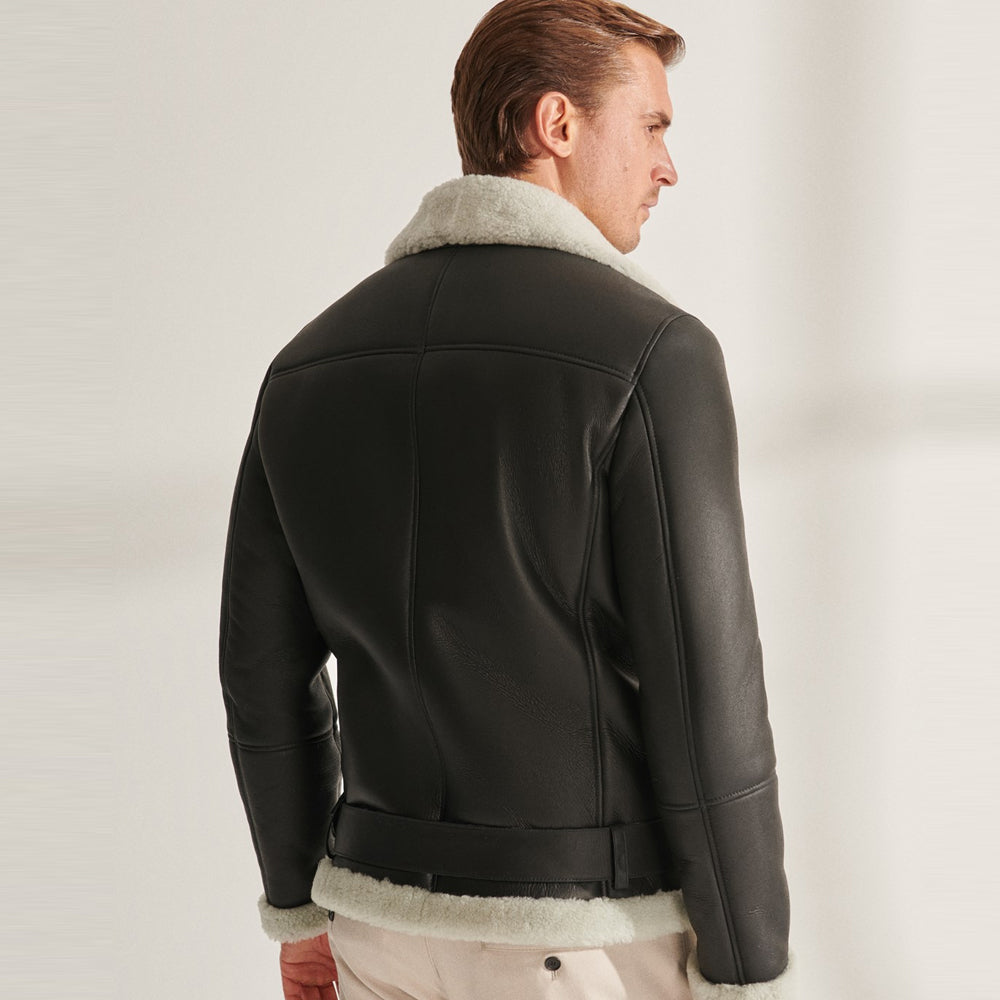 Men’s Black B3 RAF Sheepskin Shearling Aviator Jacket | Full Grain Apparel