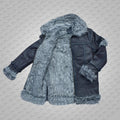 Men’s "Cold-Inferno" Aviator | Stealth Black Sheepskin | Premium Double-Face Shearling Flight Jacket | Full Grain Apparel