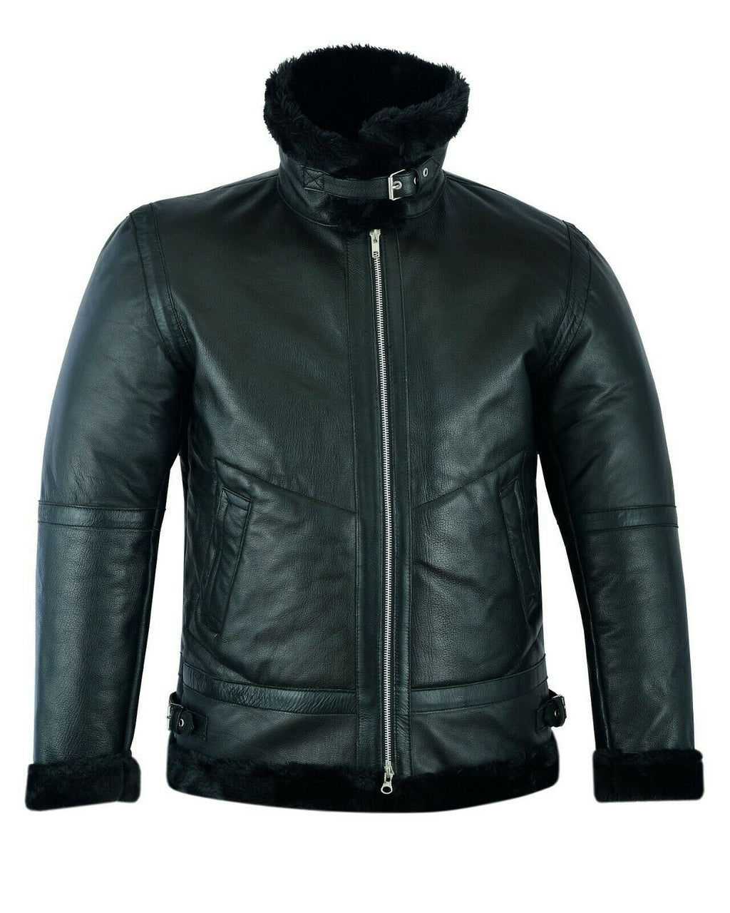 Men’s Black Shearling B3 RAF Aviator Bomber Jacket | Full Grain Apparel