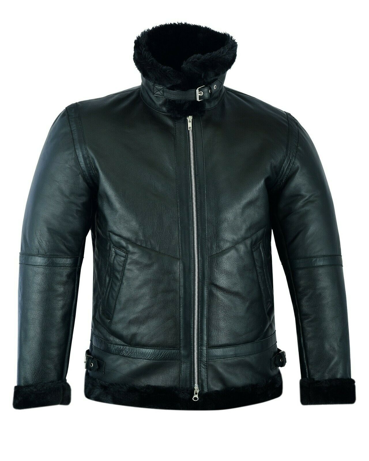 Men’s Black Shearling B3 RAF Aviator Bomber Jacket | Full Grain Apparel